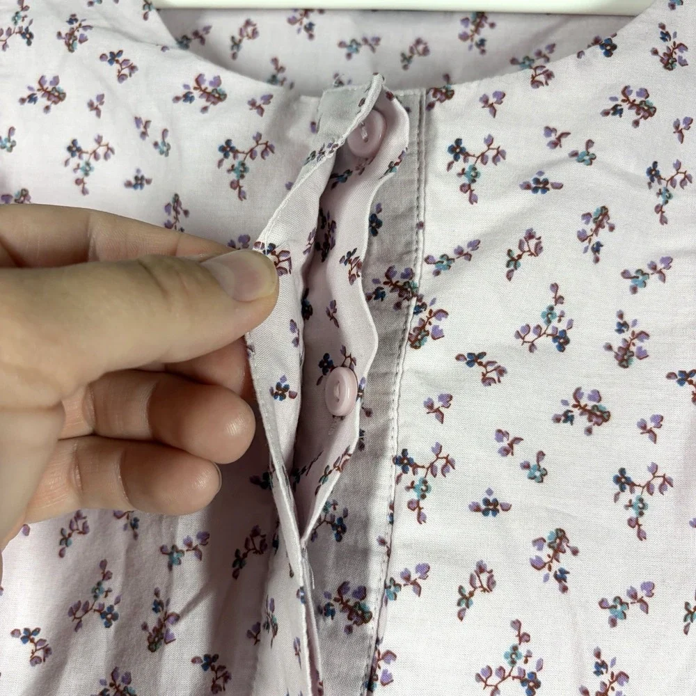 Gap Kids Ditsy Floral Button Front Dress Size 6/7 Pink Cottage Country Farmhouse